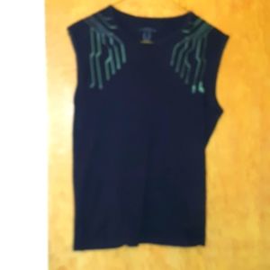 Cyberdog Black with Green Sleeveless T-shirt Men's sz S
